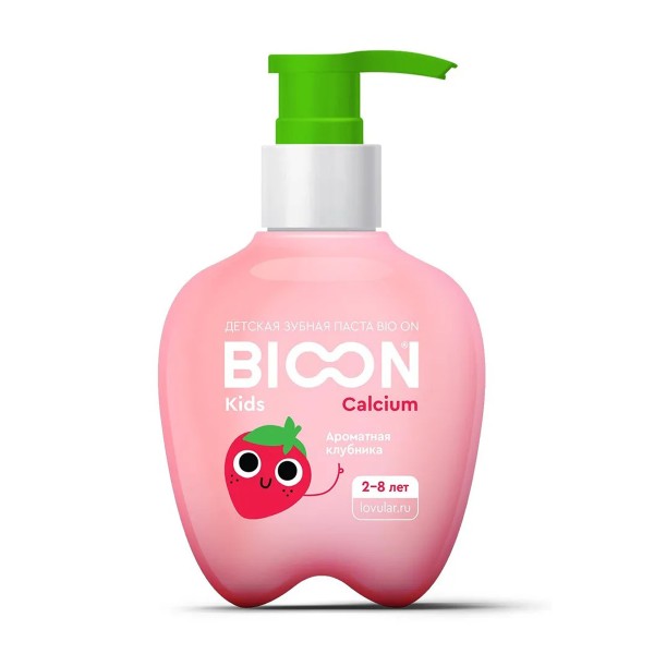 Паста зубная Lovular Bio On детская 200мл с кальцием/ароматная клубника