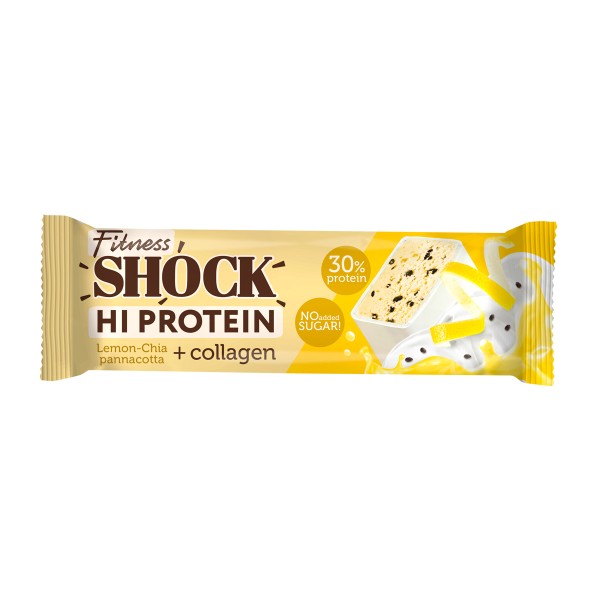 Батончик Hi protein+collagen FitnesShock 40г лимон-чиа