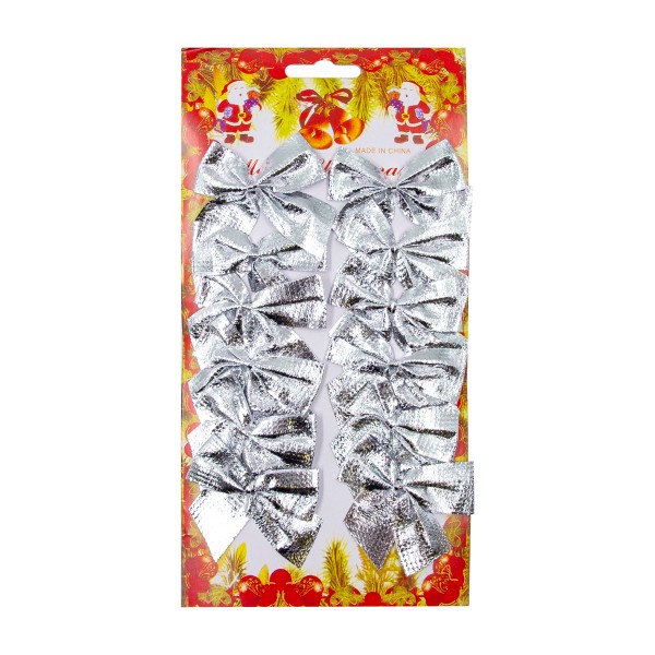 Украшение Бантики серебро 5см 12шт