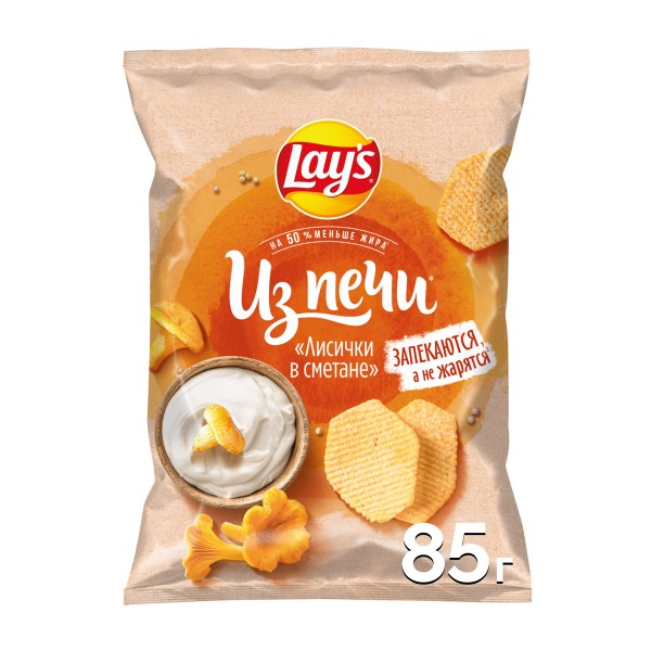 Чипсы Lay's из печи 85г лисички в сметане