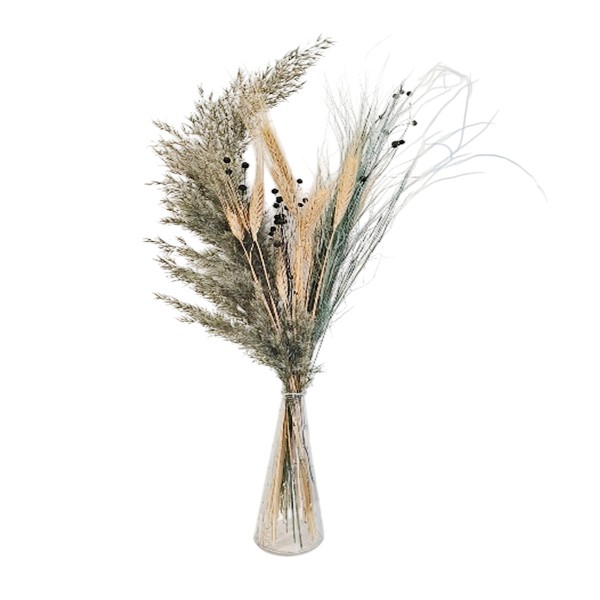 Сухоцветы Микс зеленый с тросником 48см Домашняя кухня