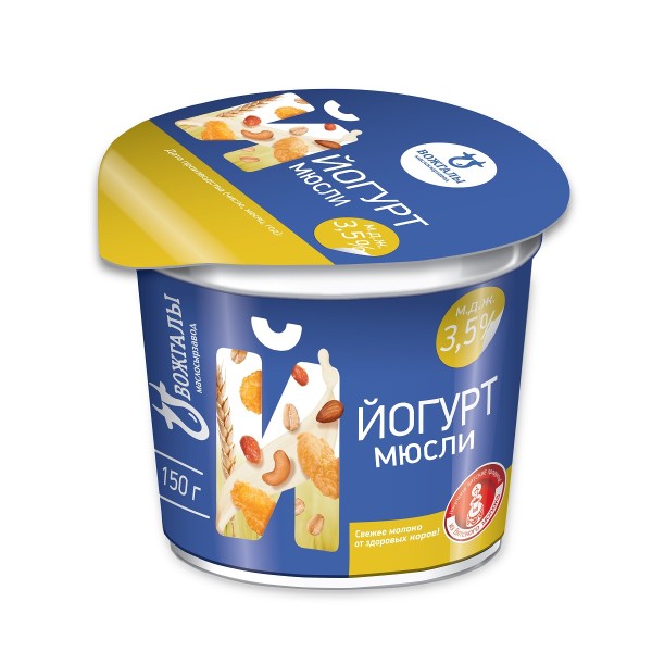 Йогурт с добавками Славянский 3,5% 150гр БЗМЖ мюсли