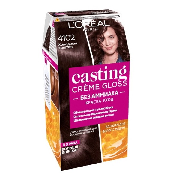 Краска для волос  Loreal Casting Creme Gloss 4102 холодный каштан