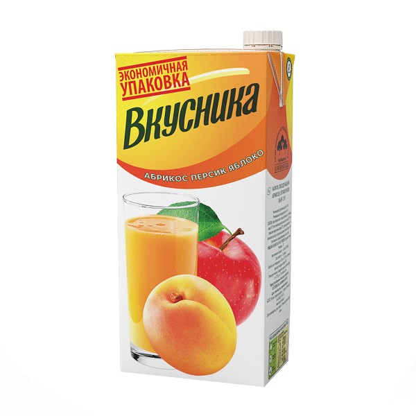 Напиток сокосодержащий Вкусника персик-абрикос-яблоко 1,93л