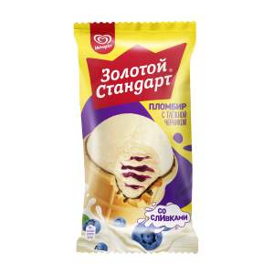 Мороженое стаканчик Золотой Стандарт пломбир Черника 93г БЗМЖ
