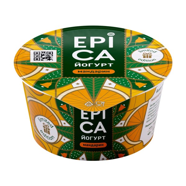 Йогурт Epica 4,8% 130г мандарин БЗМЖ