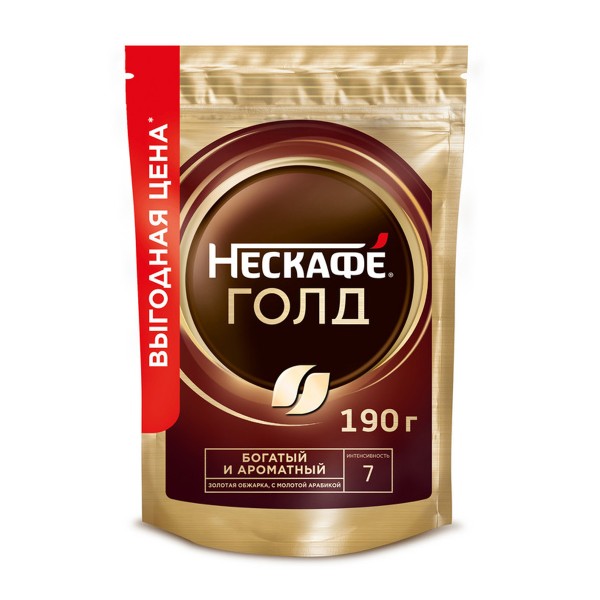 Кофе растворимый Nescafe Gold 190г