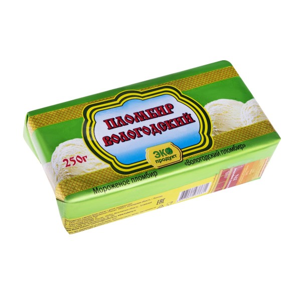 Мороженое брикет Вологодский пломбир Айсберри 250г БЗМЖ