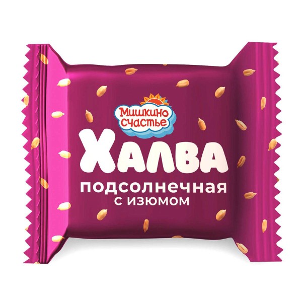 Халва подсолнечная мини с изюмом Мишкино 250г
