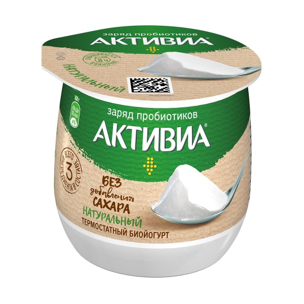 Биойогурт Активиа термостатный 3,5% Данон 160г натуральный БЗМЖ
