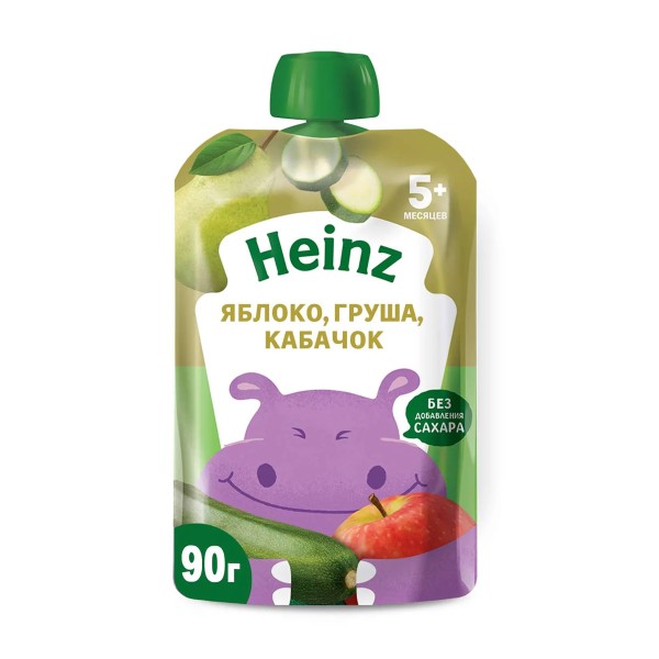 Пюре детское Польза овощей и фруктов Heinz 90г яблоко груша кабачок