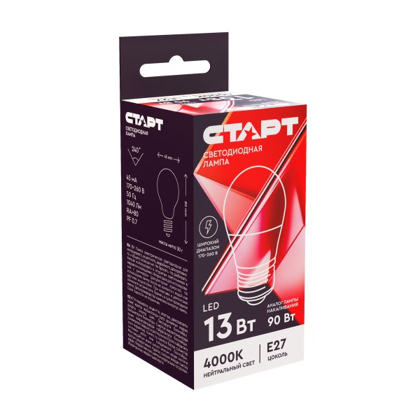 Лампа светодиодная Старт LEDSphereE27 13W 40 IC 10/100