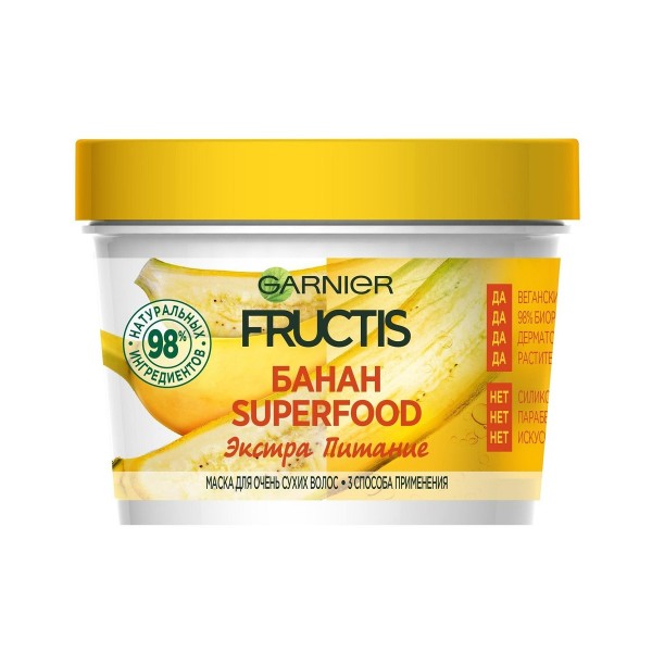 Маска для волос Fructis 3в1 390мл банан