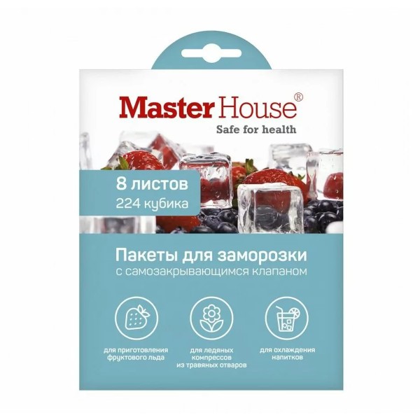 Пакеты для льда Заморозь с клапаном 8 листов Master House