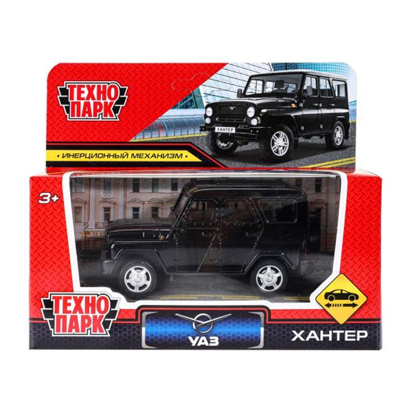 Машина УАЗ Хантер черный металлическая инерционная 10,5см Технопарк