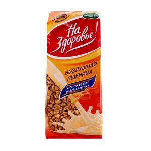 Сухой завтрак Воздушная пшеница На здоровье Кунцево 175гр со вкусом карамели