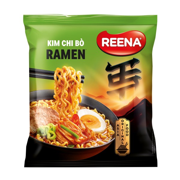Лапша быстрого приготовления Kim Chi Bo Ramen с острым кимчи в мясном бульоне Reena 115г