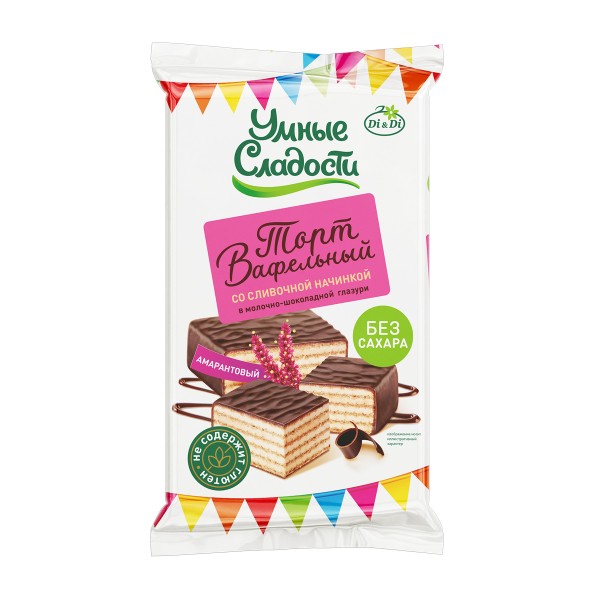 Торт Умные сладости амарантовый со сливочной начинкой в молочно-шоколадной глазури 105г