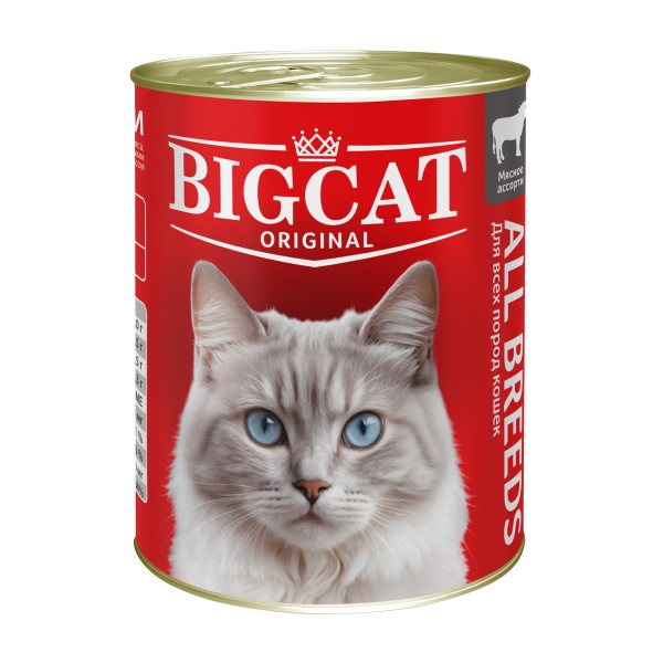 Корм для кошек Зоогурман Big Cat кусочки в желе Мясное ассорти 350г