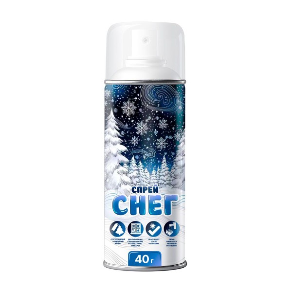 Спрей снег синтетический белый нетающий 40г Magic Time