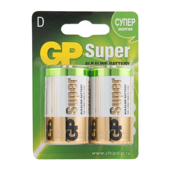 БАТАРЕЙКА GP LR20 SUPER ALKALIN 13A-BC2 D 2ШТ