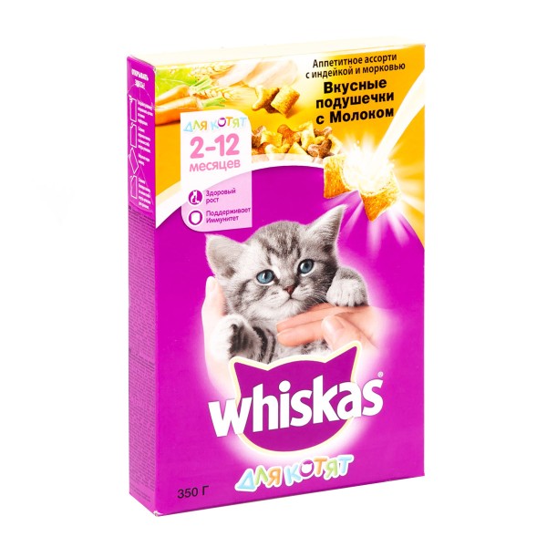 Корм Whiskas 350г для котят молоко-индейка-морковь