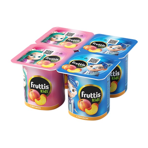 Йогуртный продукт Fruttis kids 110г Campina 2,5% персик БЗМЖ