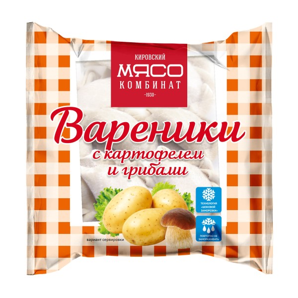 Вареники картофельные с грибами Кировский мясокомбинат 350г