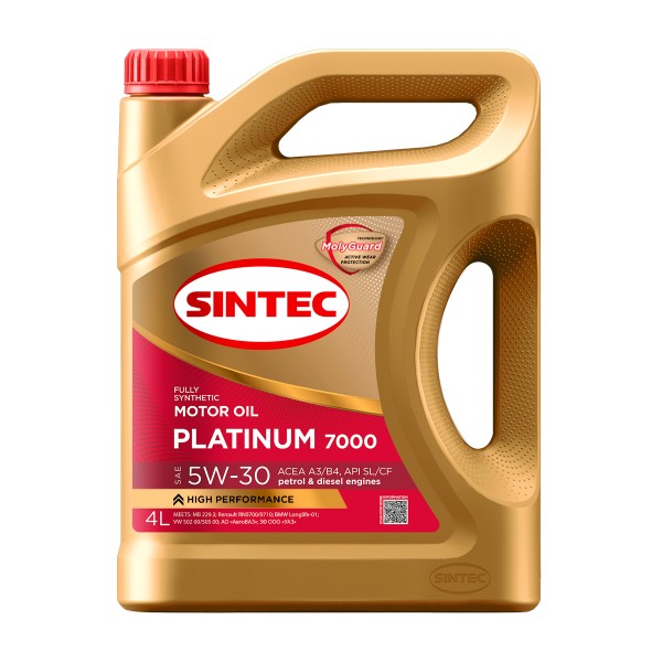 Масло моторное Sintec Platinum 7000 5W-30 A3/B4 SL/CF 4л