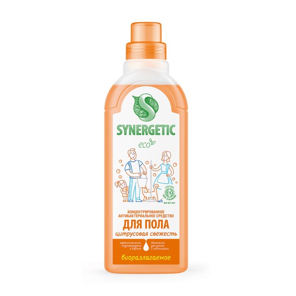 Средство для мытья полов Synergetic 0,75л цитрусовая свежесть