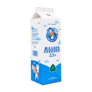 Молоко пастеризованное 2,5% Родные луга 970г