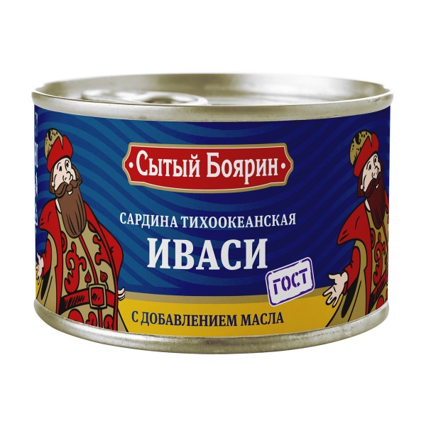 Сардина натуральная с добавлением масла Сытый боярин 240г