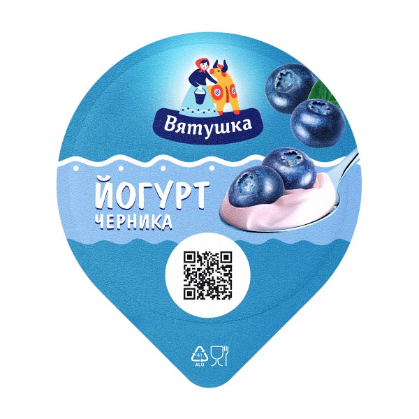 Йогурт Вятушка 4% 125г черника БЗМЖ