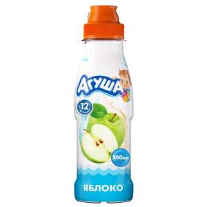 Вода питьевая детская с соком негазированная Агуша 0,3л яблоко
