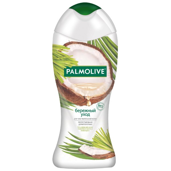 Гель - крем для душа женский Palmolive Бережный Уход с кокосовым маслом и лемонграссом для чувствительной кожи 250 мл