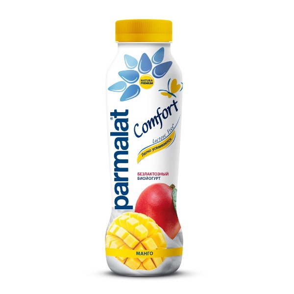 Биойогурт Comfort безлактозный манго 1,5% Parmalat 290г БЗМЖ