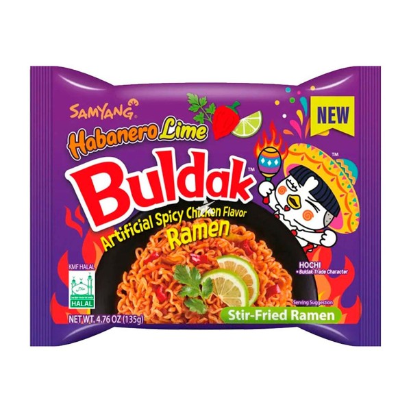 Лапша Buldak острая со вкусом перца хабанеро и лайма Samyang 135г