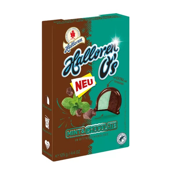 Шоколадные конфеты со вкусом мяты и шоколада Halloren 125г