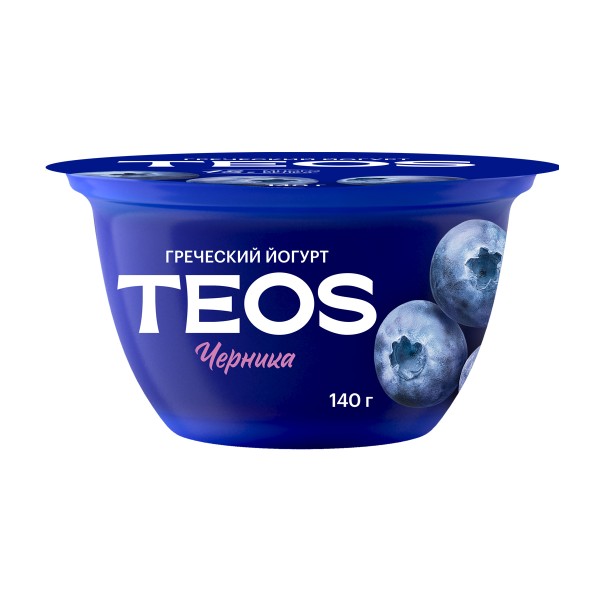 Йогурт Teos греческий 2% Савушкин 140г черника БЗМЖ