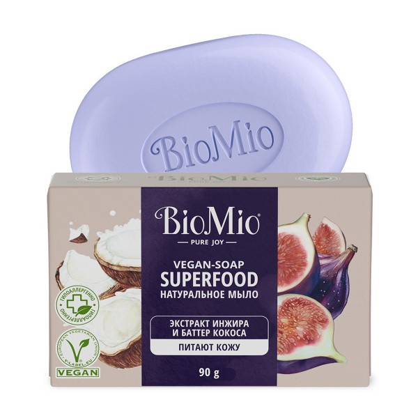 Мыло туалетное натуральное BioMio Bio-Soap 90г инжир и кокос