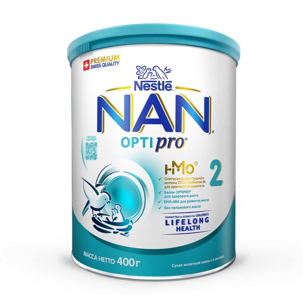 Смесь сухая молочная Nan-2 Optipro Premium 400г с 6ти месяцев