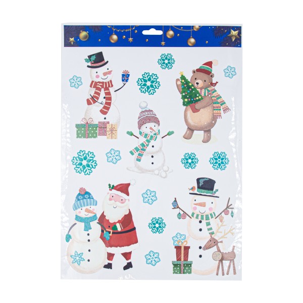 Набор наклеек новогодних цветной 41х29см новогодние зверюшки