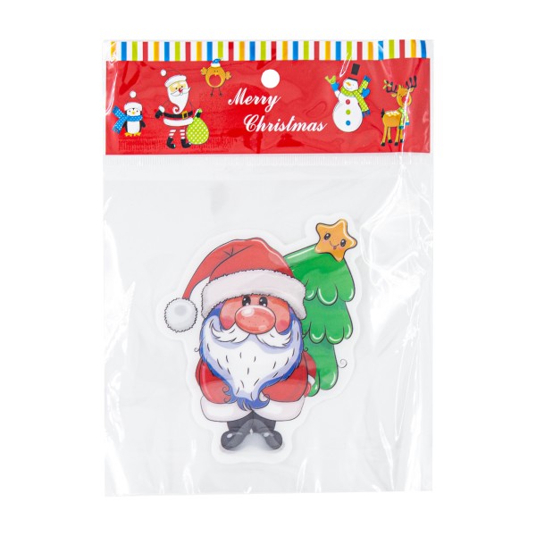 Наклейка новогодняя Дед Мороз цветная 10х9см