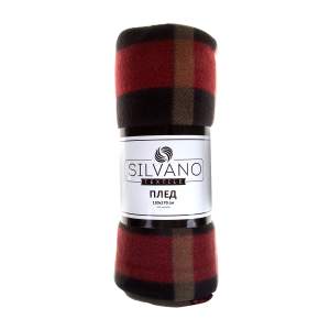 Плед флис цветной 1,5-спальный клетка 130х170см Silvano кофейная дымка