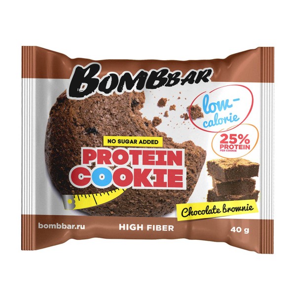 Печенье протеиновое Protein Cookie Bombbar 40г шоколадный брауни