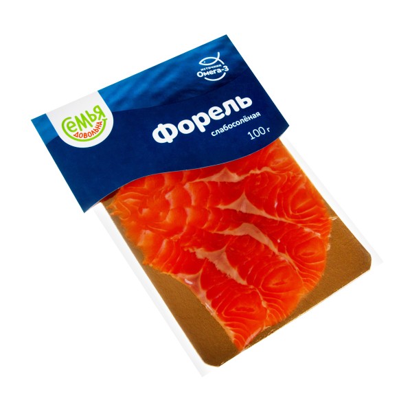 Форель слабой соли филе-ломтики Семья довольна 100г