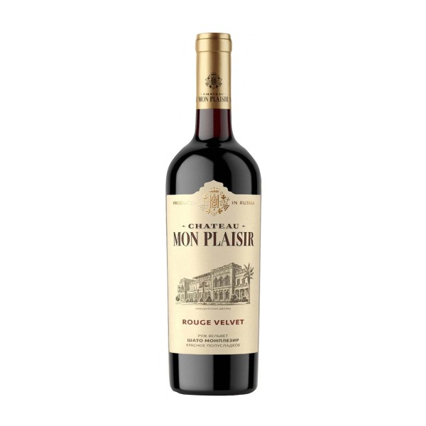 Вино красное полусладкое Rouge Velvet 10-12% 0,75л Chateau Mon Plaisir Крым