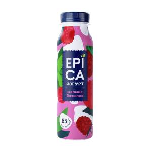 Йогурт питьевой  Epica с малиной и базиликом 2,5% 260г БЗМЖ