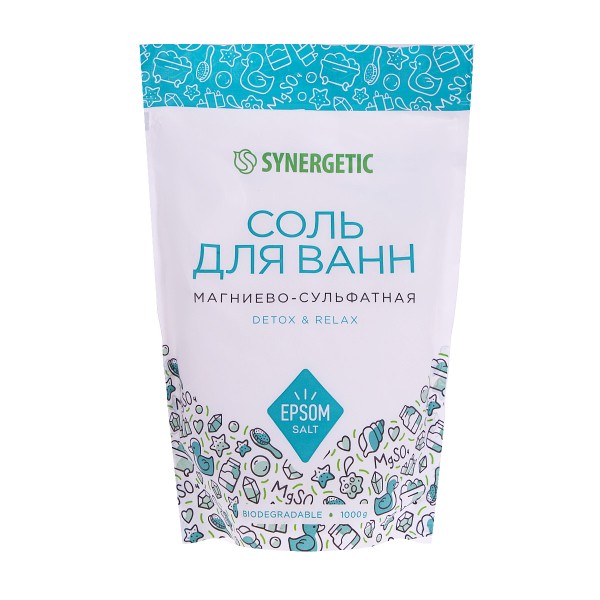 Соль для ванн Synergetic магниево-сульфатная 1000г