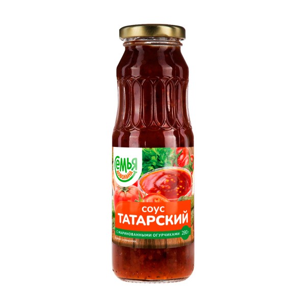 Соус Татарский Семья довольна 280г с маринованными огурчиками